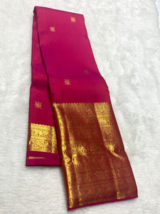Classic Magenta Pink 2gm Zari Bridal Elegance Kanchipuram Handloom Silk Saree SS25368