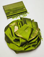 Load image into Gallery viewer, Classic Spring Green Elegance Handloom Soft Silk Saree SS24145
