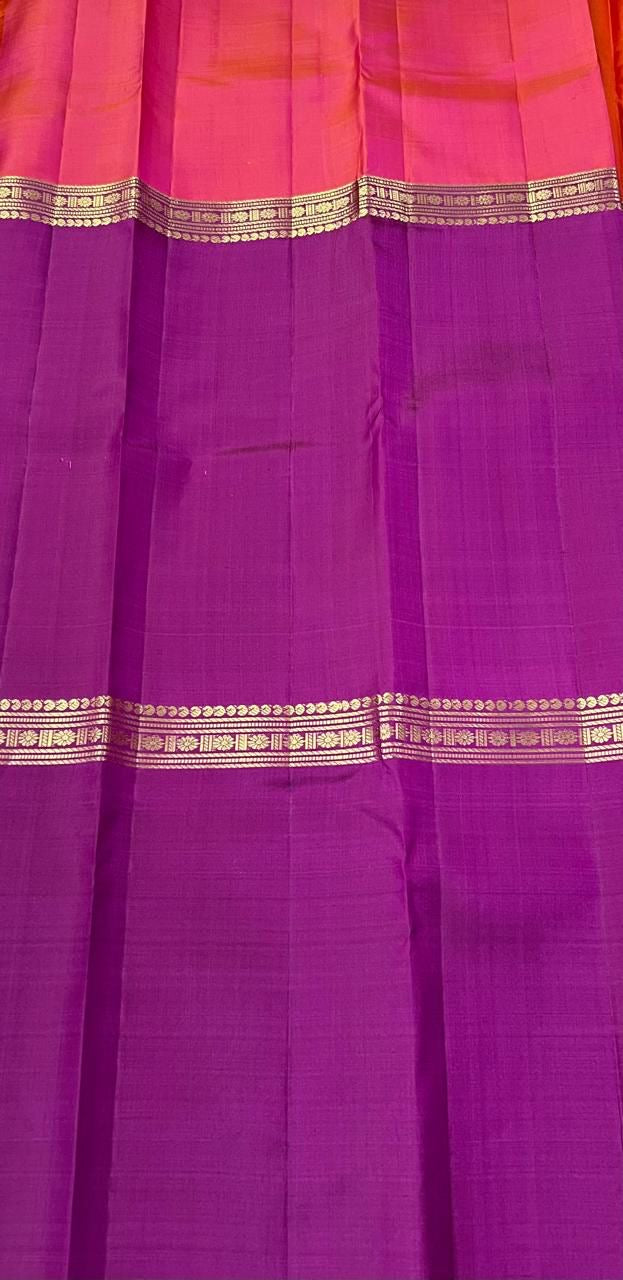 Classic Lavender & Plum Kanchipuram Handloom Silk Saree SS25582
