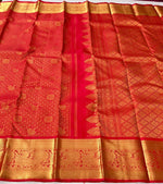 Load image into Gallery viewer, Classic Scarlet Red 2gm Zari Bridal Elegance Kanchipuram Handloom Silk Saree SS25253
