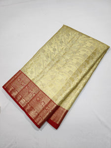 Classic Lime Green & Cherry Red Bridal Elegance Kanchipuram Handloom Silk Saree SS24595