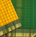 Load image into Gallery viewer, Classic Mango Yellow &amp; Forest Green 1gm Zari Korvai Bridal Elegance Kanchipuram Handloom Silk Saree SS28213
