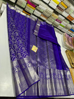 Load image into Gallery viewer, Classic Deep Blue Bridal Elegance Kanchipuram Handloom Silk Saree SS24666
