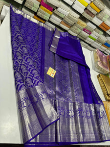 Classic Deep Blue Bridal Elegance Kanchipuram Handloom Silk Saree SS24666