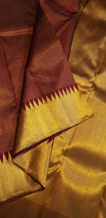 Load image into Gallery viewer, Classic Garnet Red 2gm Zari Bridal Elegance Kanchipuram Handloom Silk Saree SS27607

