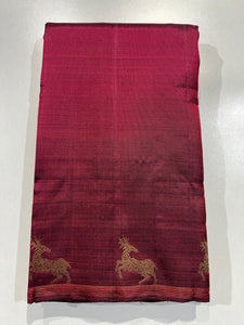 Classic Maroon & Orange 3gm Zari Elegance Kanchipuram Silk Saree SS23836