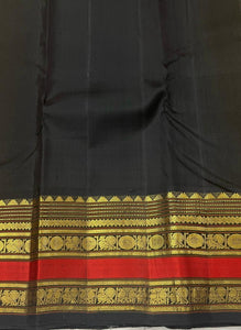 Classic Yellow & Black 2gm Zari Kanchipuram Handloom Silk Saree SS25630