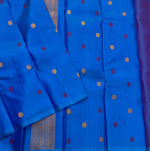 Load image into Gallery viewer, Classic Robin Blue Elegance Kanchipuram Handloom Silk Saree SS27855
