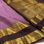 Load image into Gallery viewer, Classic Mauve &amp; Coffee Brown 1gm Zari Elegance Kanchipuram Handloom Silk Saree SS24680
