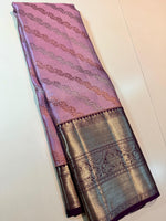 Load image into Gallery viewer, Classic Onion Pink &amp; Vadamalli 3D Bridal Elegance Kanchipuram Handloom Silk Saree SS23897
