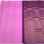 Load image into Gallery viewer, Classic Creamy Pink &amp; Plum Elegance Handloom Silk Saree SS23583
