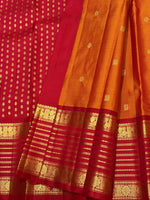 Load image into Gallery viewer, Classic Orange &amp; Brick Red Long Border Vintage Elegance Kanchipuram Handloom Silk Saree SS27182
