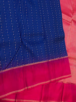 Load image into Gallery viewer, Classic Imperial Blue &amp; Deep Pink 1gm Zari Elegance Kanchipuram Handloom Silk Saree SS27970

