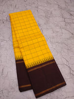 Load image into Gallery viewer, Classic Sunny Yellow &amp; Charcoal Black Elegance Kanchipuram Handloom Silk Saree SS23617
