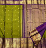 Load image into Gallery viewer, Classic Spring Green &amp; Violet 1gm Vintage Kanchipuram Handloom Silk Saree SS26278
