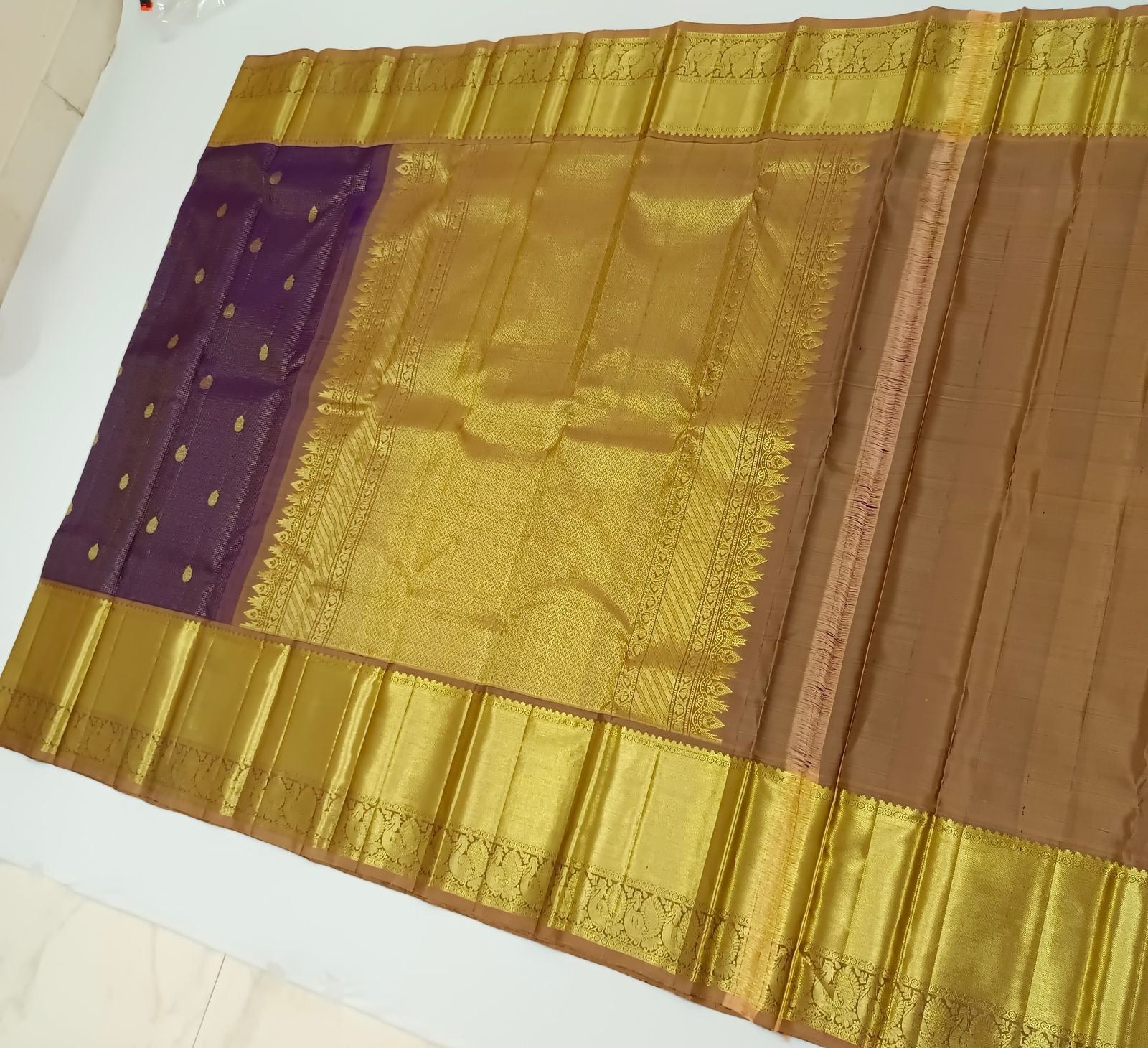 Classic Vadamalli Purple 2gm Zari Vaira Oosi Bridal Elegance Kanchipuram Handloom Silk Saree SS24462