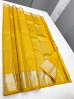 Load image into Gallery viewer, Classic Melon Yellow 2gm Zari Kanchipuram Handloom Silk Saree SS26608

