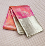 Load image into Gallery viewer, Classic Peachy Rose 1gm Zari Kanchipuram Handloom Silk Saree SS26192
