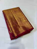 Load image into Gallery viewer, Classic Maroon Pink Elegance Kanchipuram Silk Saree SS23915
