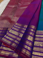 Load image into Gallery viewer, Classic Azure Blue &amp; Dark Wine Pink Kanchipuram Handloom Silk Saree SS26090
