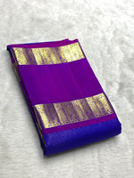 Load image into Gallery viewer, Classic Royal Blue &amp; Purple 2gm Zari Elegance Kanchipuram Silk Saree SS23940
