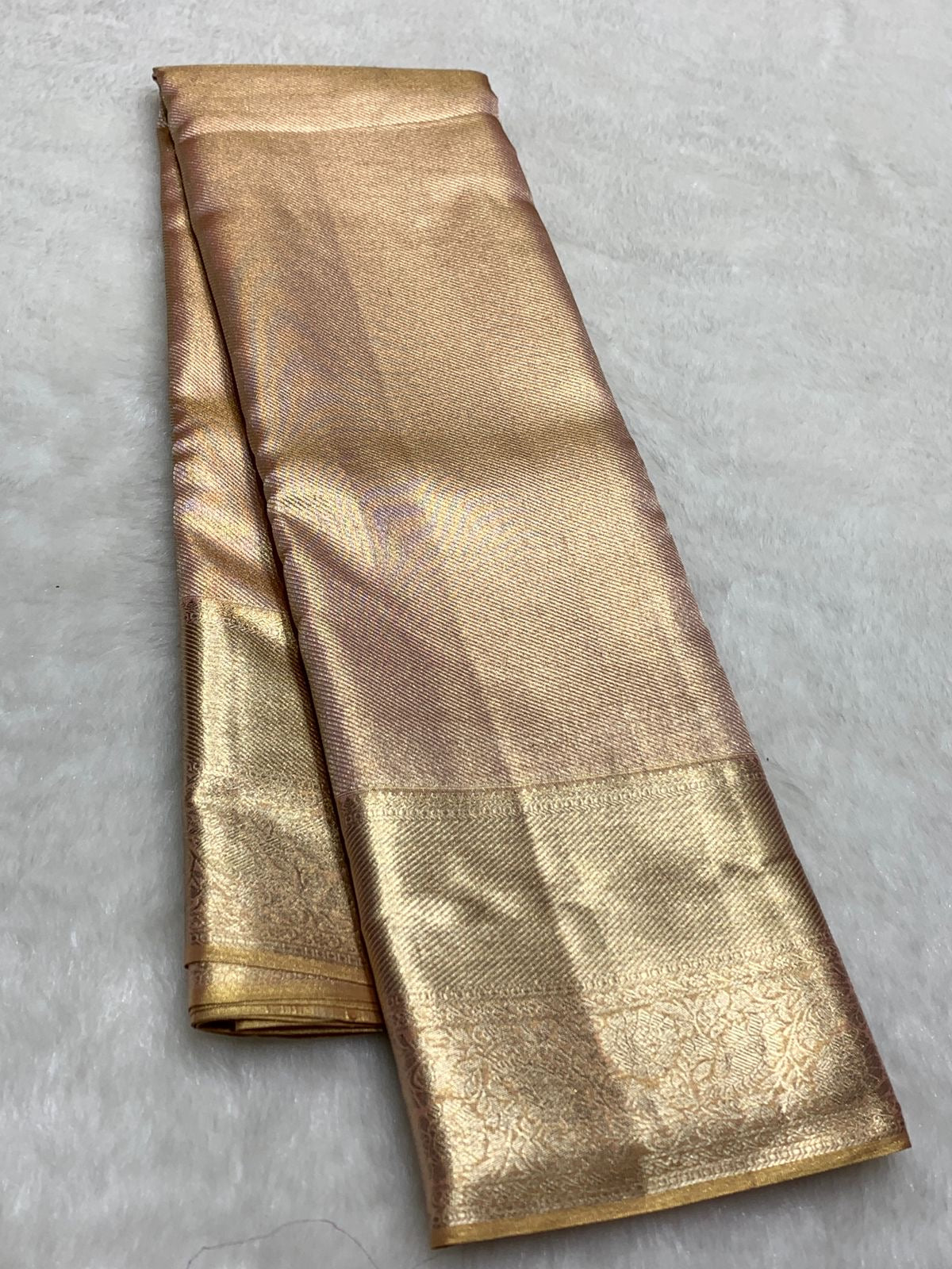 Pastel Pink & Cream Dual Toned 2gm Zari Bridal Elegance Kanchipuram Handloom Silk Saree SS25446