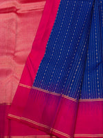 Load image into Gallery viewer, Classic Imperial Blue &amp; Deep Pink 1gm Zari Elegance Kanchipuram Handloom Silk Saree SS27970
