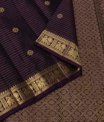 Load image into Gallery viewer, Classic Dark Chocolate Elegance Kanchipuram Silk Saree SS23944
