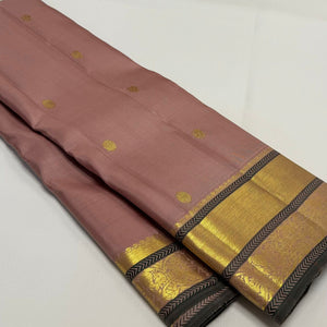 Pastel Cocoa & Pine Green Elegance Kanchipuram Handloom Silk Saree SS20604