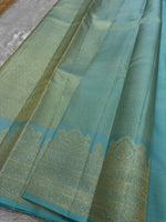 Load image into Gallery viewer, Classic Sky Blue Kanchipuram Handloom Silk Saree SS26218

