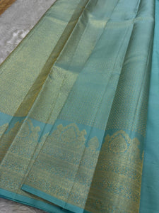 Classic Sky Blue Kanchipuram Handloom Silk Saree SS26218