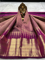 Load image into Gallery viewer, Classic Wine Red 2gm Zari Bridal Elegance Kanchipuram Handloom Silk Saree SS27178
