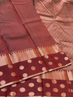 Load image into Gallery viewer, Classic Chocolate Brown 1gm Zari Elegance Kanchipuram Handloom Silk Saree SS27964
