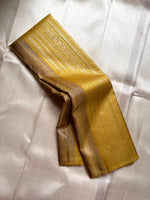 Load image into Gallery viewer, Classic Mustard &amp; Baby Pink Elegance Kanchipuram Handloom Silk Saree SS27635
