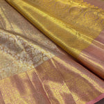 Load image into Gallery viewer, Classic Pastel Rose Gold Tissue Bridal Elegance Kanchipuram Tissue Handloom Silk Saree SS23884
