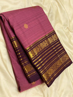 Load image into Gallery viewer, Clasic Sark Rose &amp; Chocolate Brown 2gm Zari Elegance Kanchipuram Handloom Silk Saree SS24700
