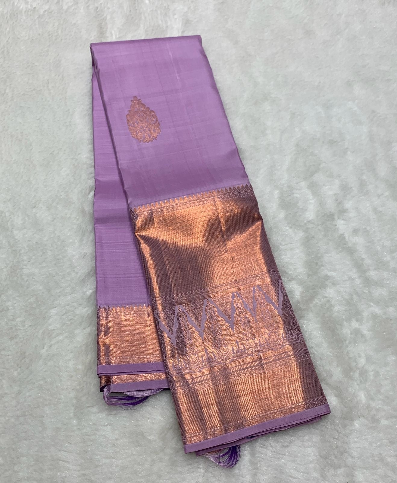 Classic Mauve 2gm Zari Bridal Elegance Kanchipuram Handloom Silk Saree SS24758