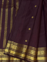 Load image into Gallery viewer, Classic Dark Espresso Brown 2gm Zari Vintage Elegance Kanchipuram Handloom Silk Saree SS27662
