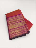 Load image into Gallery viewer, Classic Orange Pink 2gm Zari Bridal Elegance Kanchipuram Handloom Silk Saree SS25224
