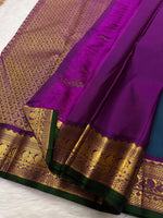 Load image into Gallery viewer, Classic Prussian Blue &amp; Fuchsia Pink Elegance Kanchipuram Handloom Silk Saree SS25400
