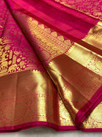 Load image into Gallery viewer, Classic Glow Pink 2gm Zari Bridal Elegance Kanchipuram Handloom Silk Saree SS25432
