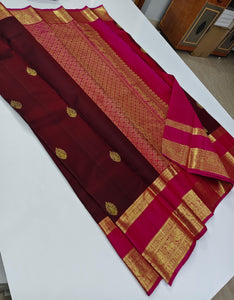 Classic Maroon & Rose Kanchipuram Handloom Silk Saree SS25925