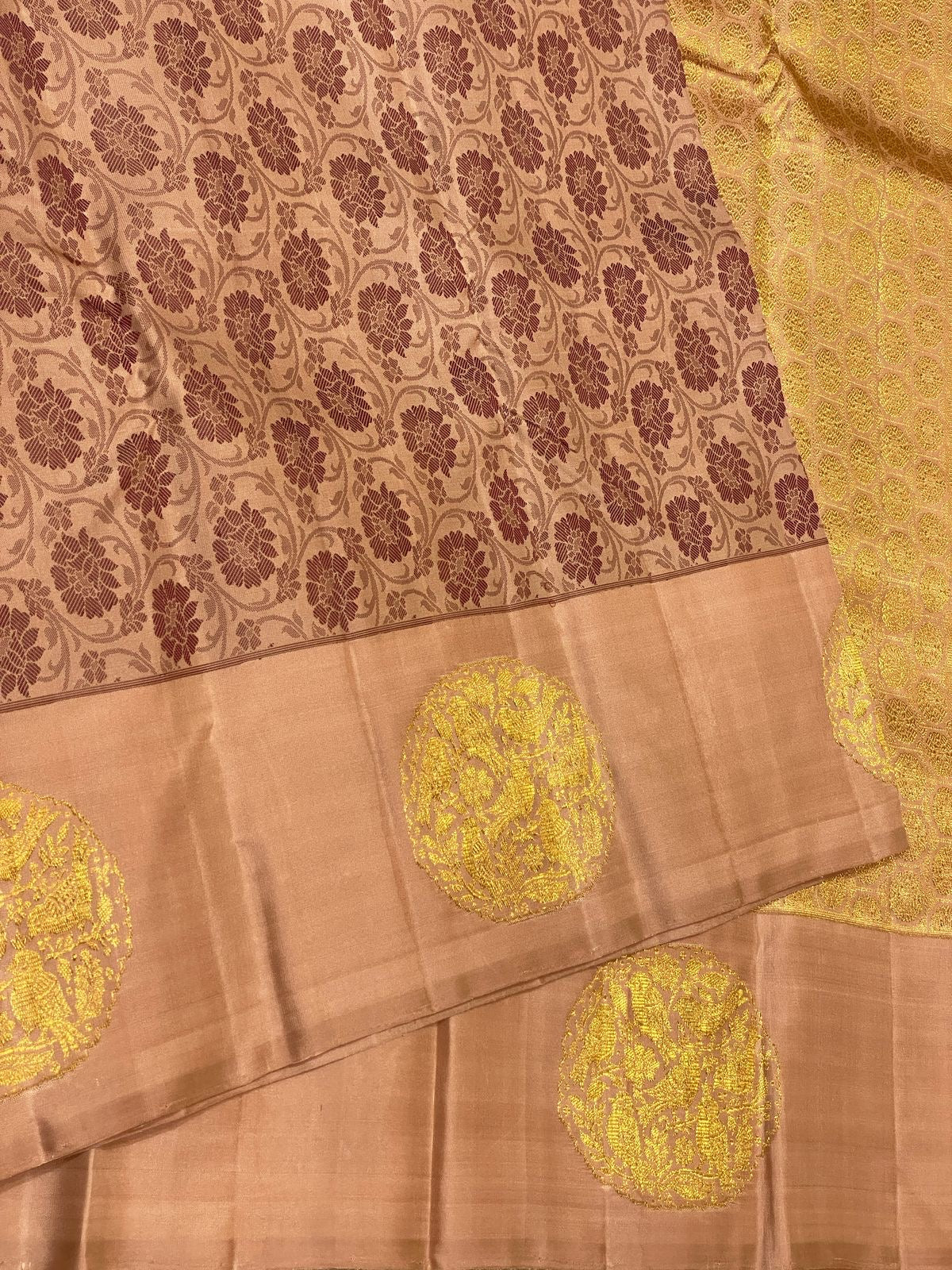 Classic Dusky Skin 2gm Zari Elegance Kanchipuram Handloom Silk Saree SS24693