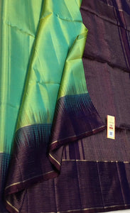 Classic Light Green & Plum Elegance Handloom Soft Silk Saree SS26476