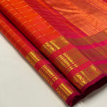 Load image into Gallery viewer, Classic Dark Orange Elegance Kanchipuram Handloom Silk Saree SS28577
