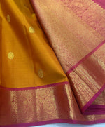 Load image into Gallery viewer, Classic Orange &amp; Rose Pink 2gm Zari Elegance Kanchipuram Handloom Silk Saree SS27217
