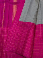 Load image into Gallery viewer, Classic Black Checker Pink &amp; Green 2gm Zari Elegance Kanchipuram Handloom Silk Saree SS27362
