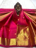 Load image into Gallery viewer, Classic Magenta Pink 2gm Zari Bridal Elegance Kanchipuram Handloom Silk Saree SS25368
