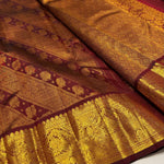 Load image into Gallery viewer, Classic Maroon 1 gm Zari Elegance Kanchipuram Handloom Silk Saree SS23785
