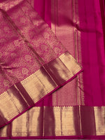 Load image into Gallery viewer, Classic Ruby Pink 2gm Zari Bridal Elegance Kanchipuram Handloom Silk Saree SS28199
